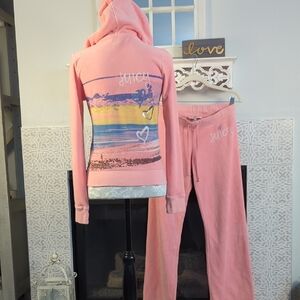 Juicy Couture Light Peachy Pink Hoodie and Sweatpants Set